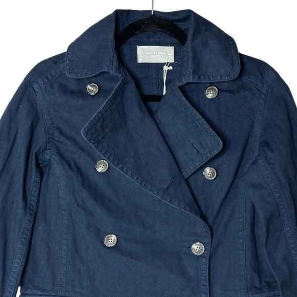 Everlane The Organic Cotton Herringbone Jacket Navy Women XXS NWT Rigid Denim - Picture 10 of 16